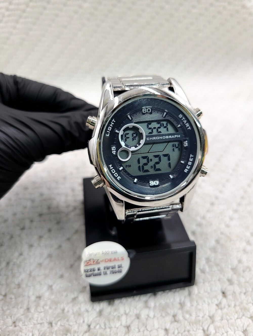 Silver Digital Chronograph Wrist Watch - Silver